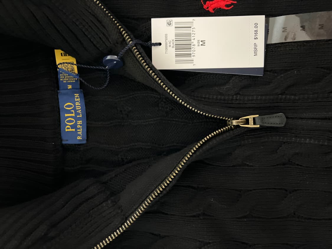 폴로 꽈배기 풀집업 니트 M 상품이미지5