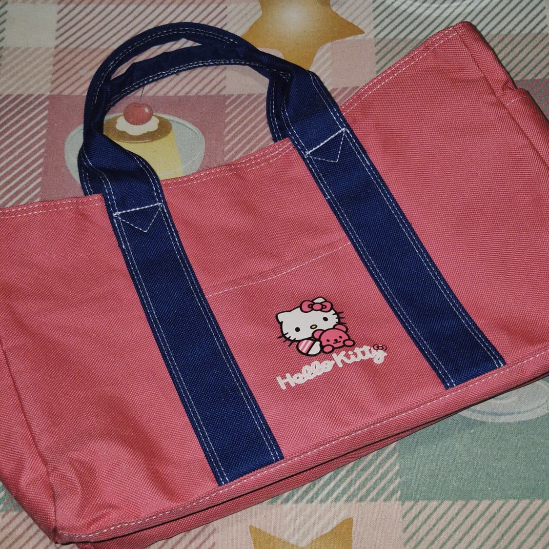 04s 고전 키티 레트로 핑크 캔버스 토트백 상품이미지9
