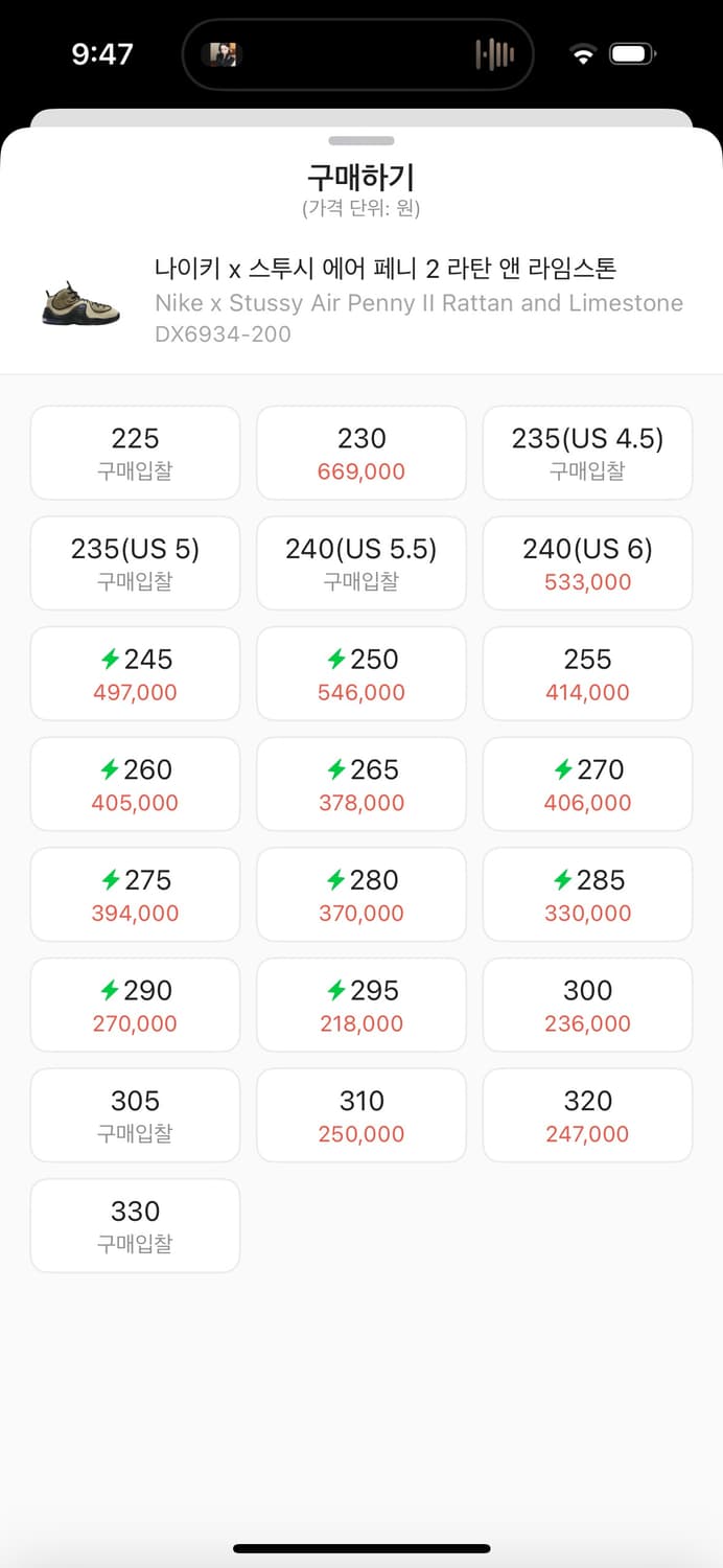 나이키 스투시 에어페니2 라임스톤 260 상품이미지2