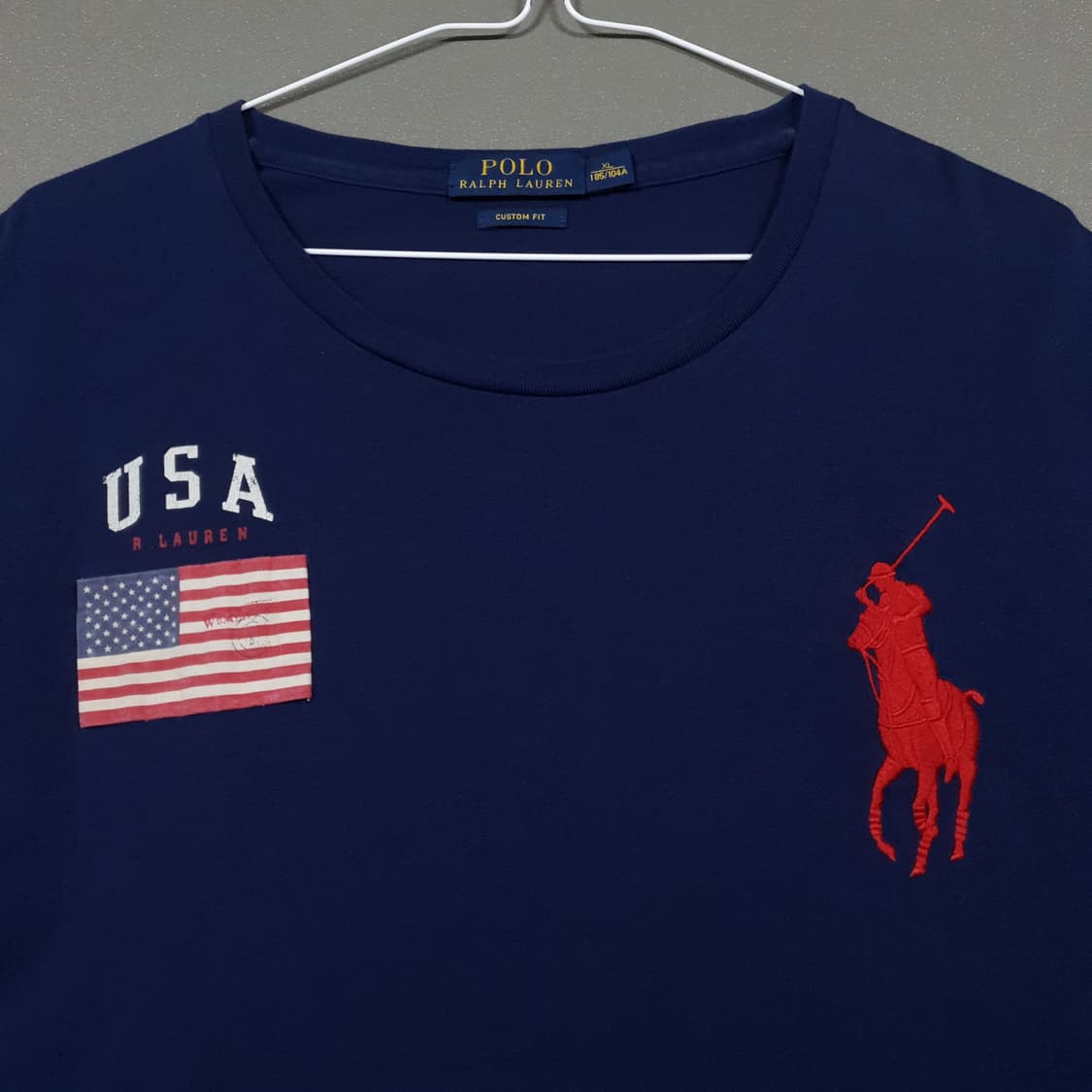 XL) 폴로랄프로렌 USA 성조기 빅포니 라운드 반팔 티셔츠 커스텀핏 상품이미지2