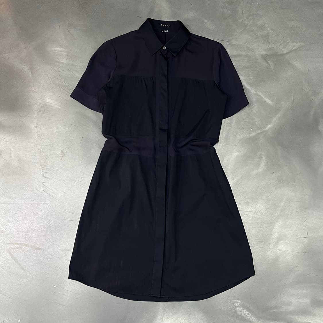  띠어리 히든버튼 배색 하프 원피스 y16092 상품이미지1