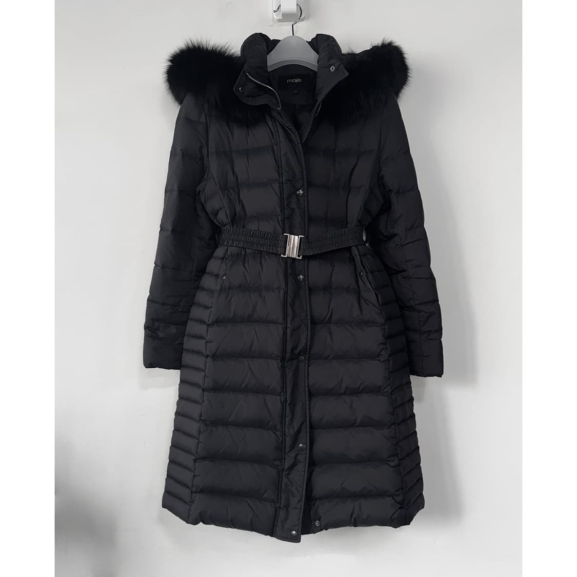 마쥬 maje 폭스퍼 구스 다운 롱 패딩 상품이미지1