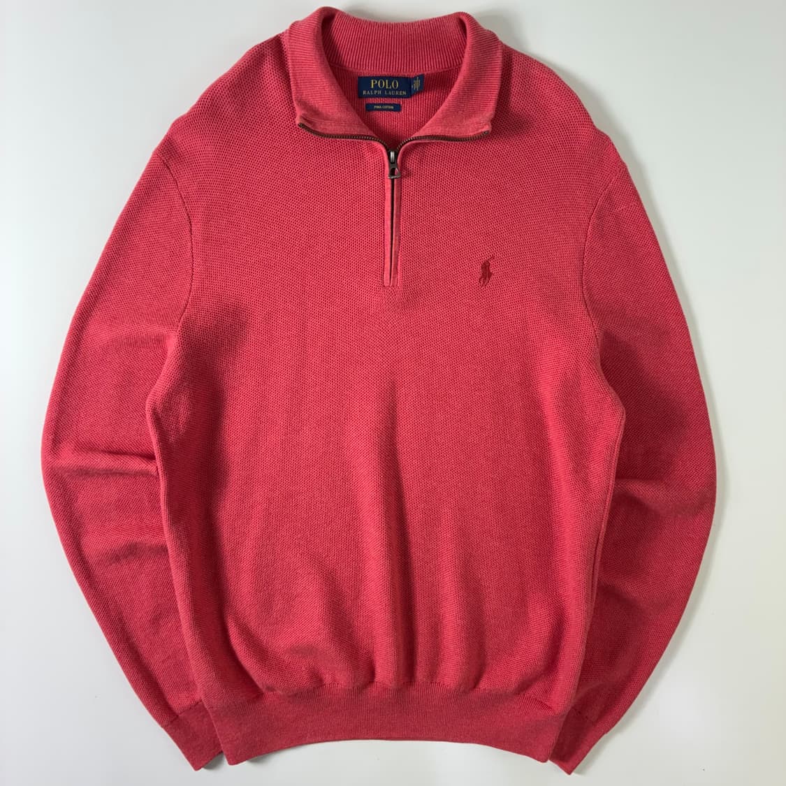 Polo 폴로 랄프로렌 신형 피마코튼 핑크 하프집업 니트 상품이미지1