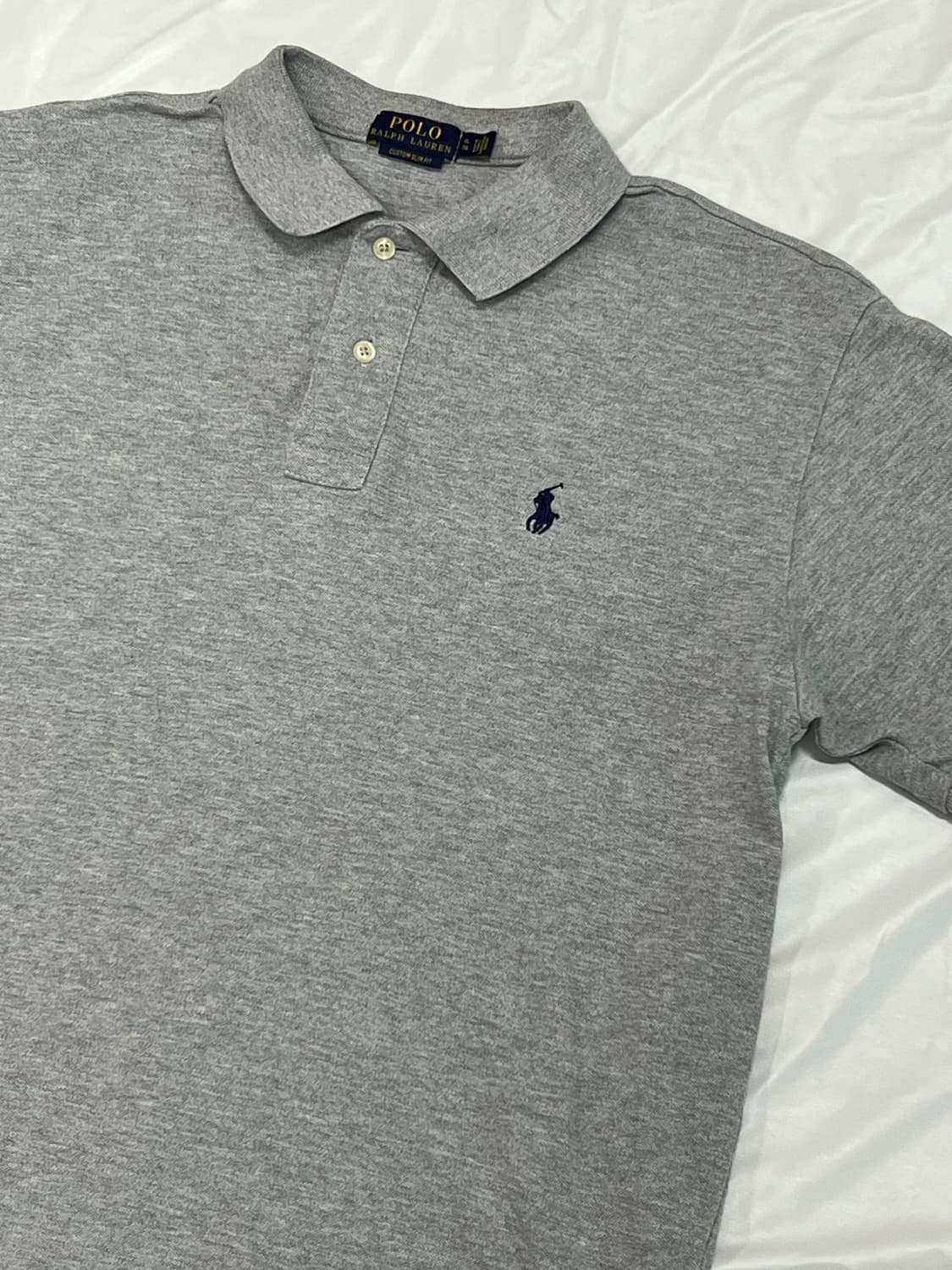 (XL) 폴로랄프로렌 커스텀슬림핏 PK 반팔 카라 티 그레이 상품이미지2