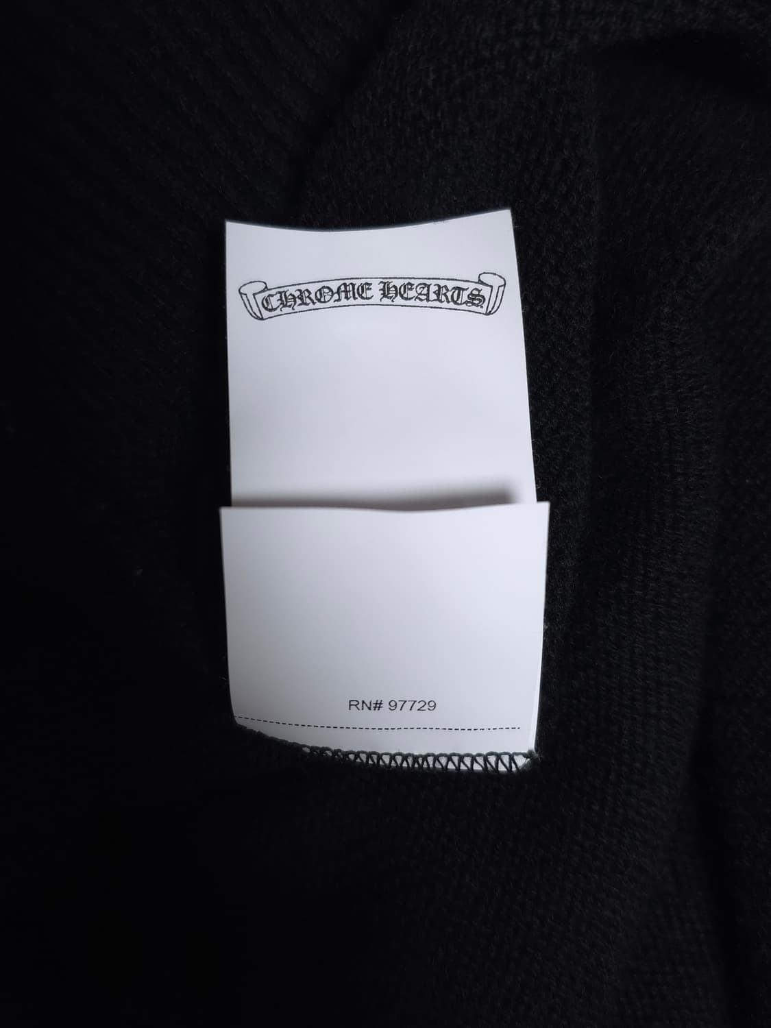 [XL] 크롬하츠 레더패치 캐시미어 후드 블랙 상품이미지10