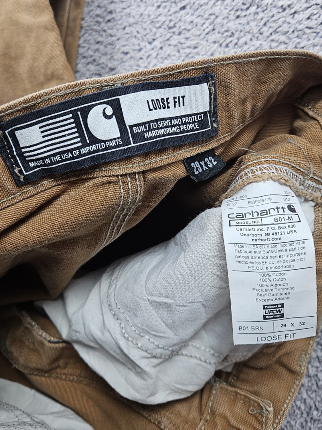 칼하트 덕 캔버스 더블니 카펜터 워크 팬츠 (29X32) / 10395 상품이미지7