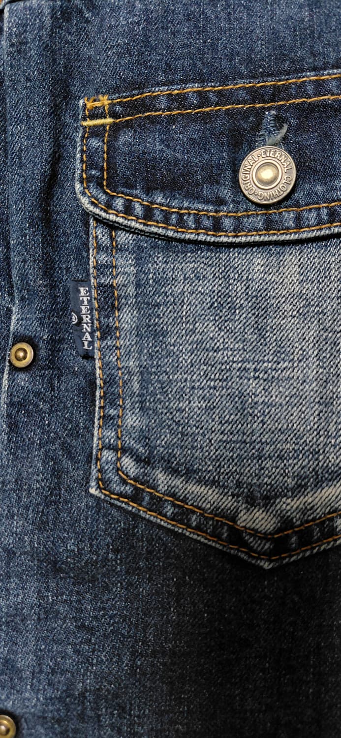 ETERNAL (비중창고공방) 지퍼 데님 워크 자켓 L (무료배송) 상품이미지5