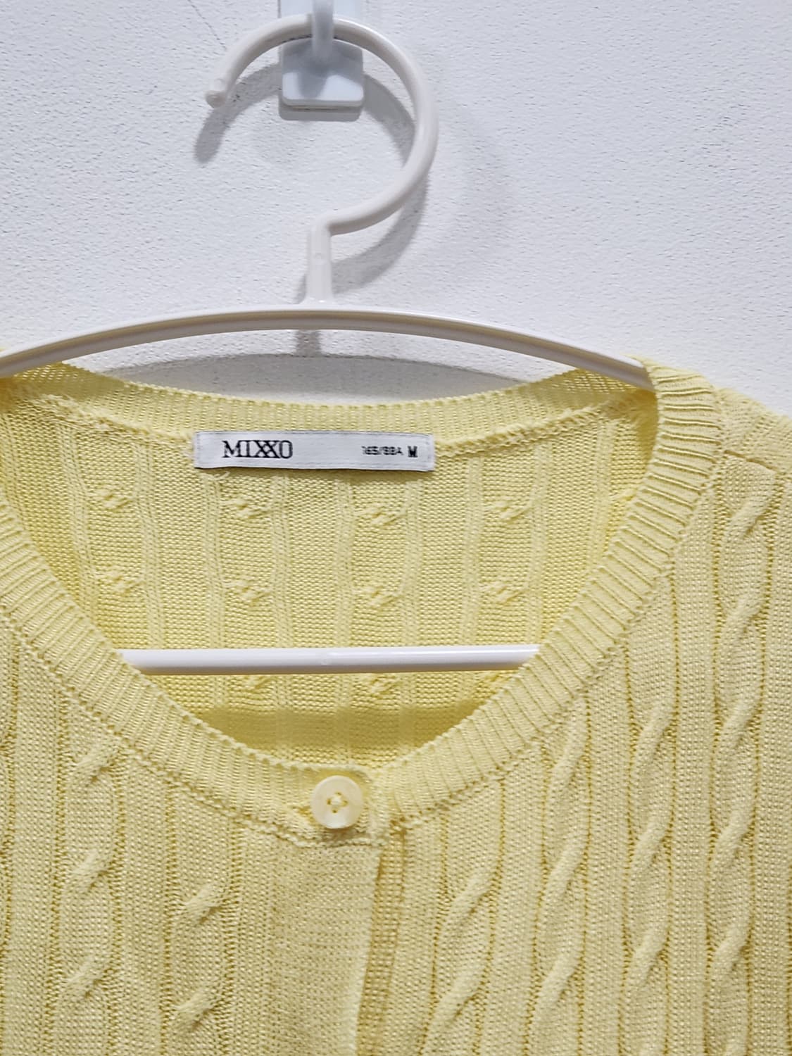[M] 미쏘 MIXXO 옐로우 꽈배기 반팔 가디건 상품이미지3