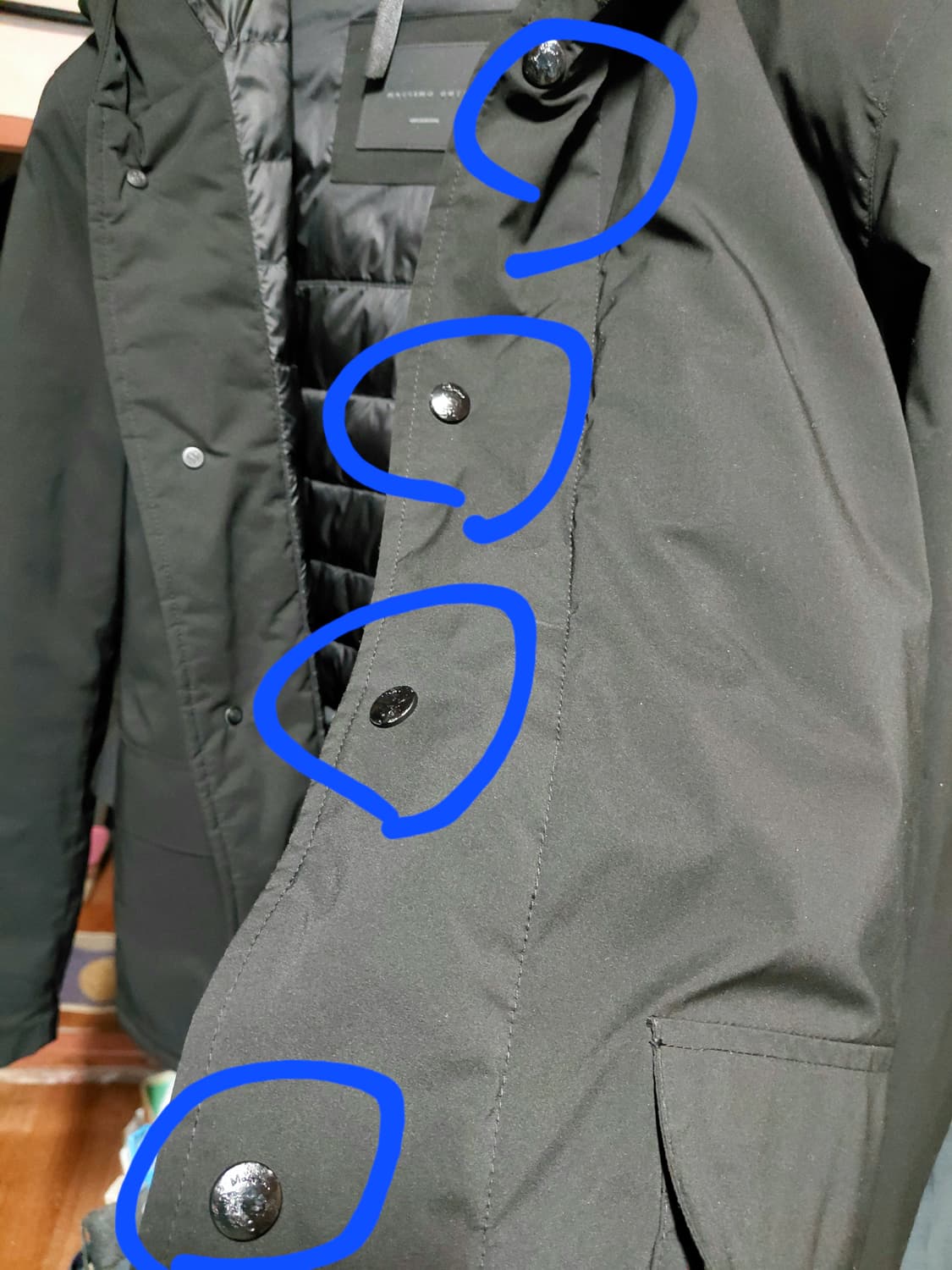 [마시모두띠]발수,방풍 초경량 덕다운 후드 패딩 100사이즈 상품이미지10