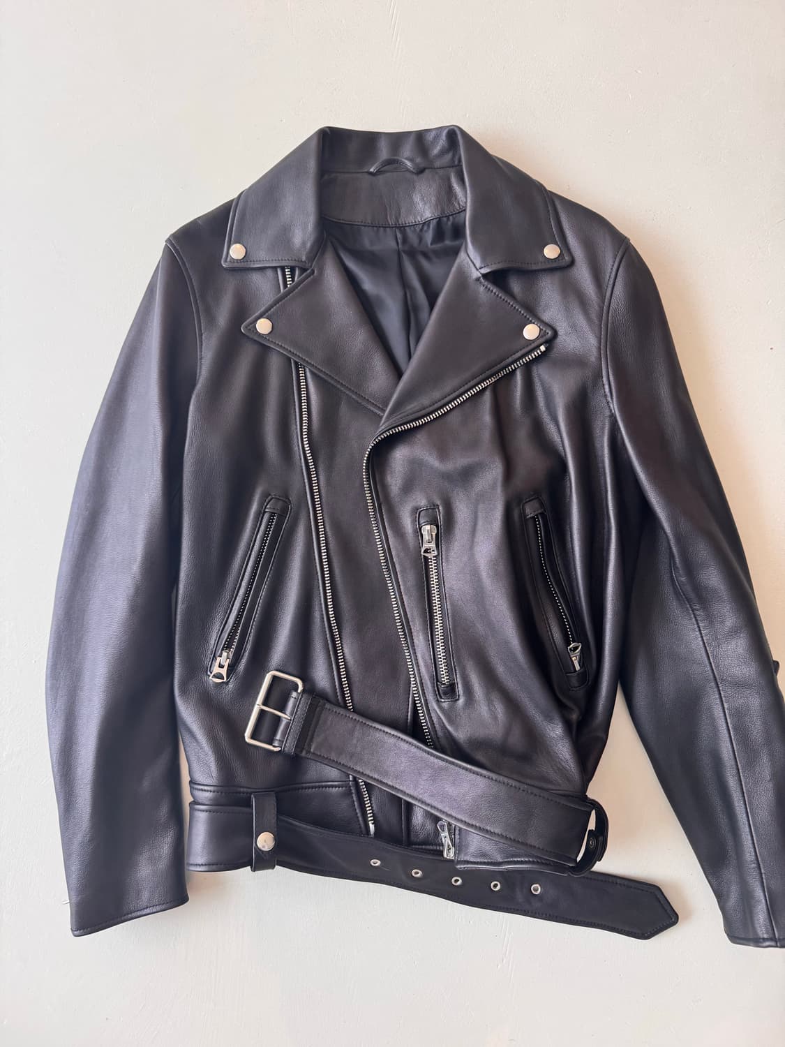 아크네 스튜디오 램스킨 라이더 가죽자켓 NATE CLEAN 46 상품이미지1