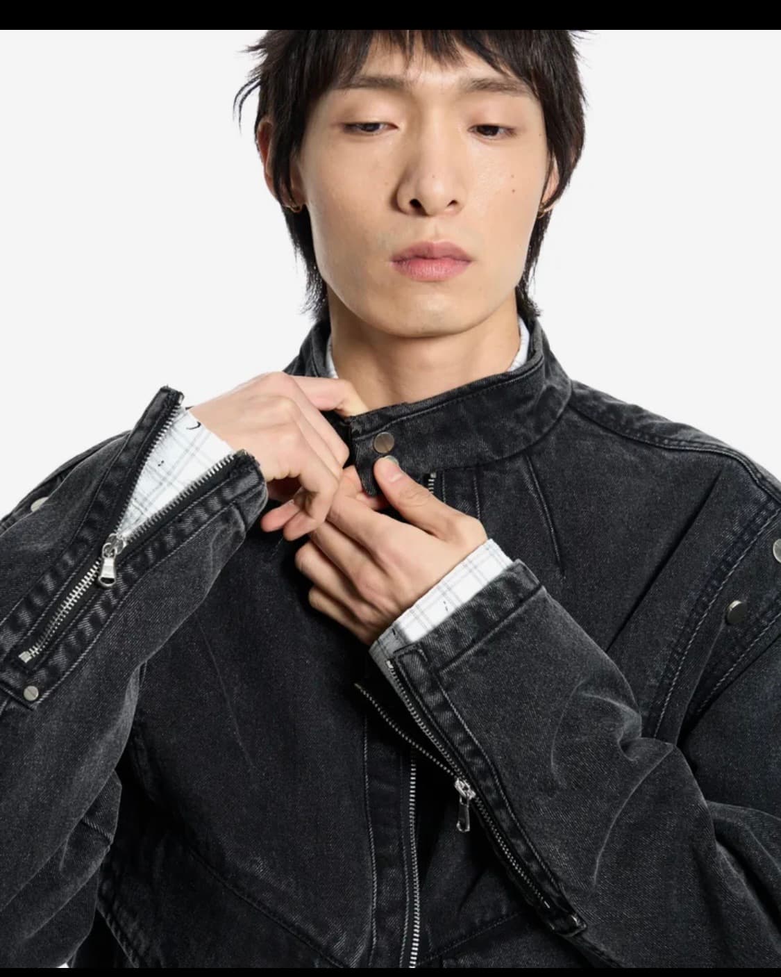 본바트 Denim Zip Biker Jacket L 상품이미지4