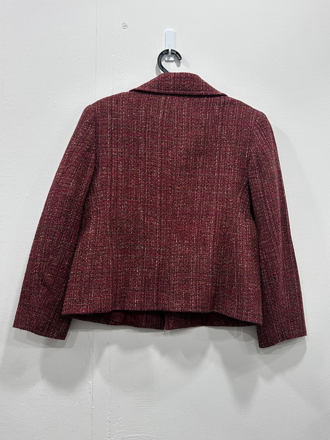 Japan 키이스 실크 혼방 트위드자켓 버건디 여성 85 상품이미지4