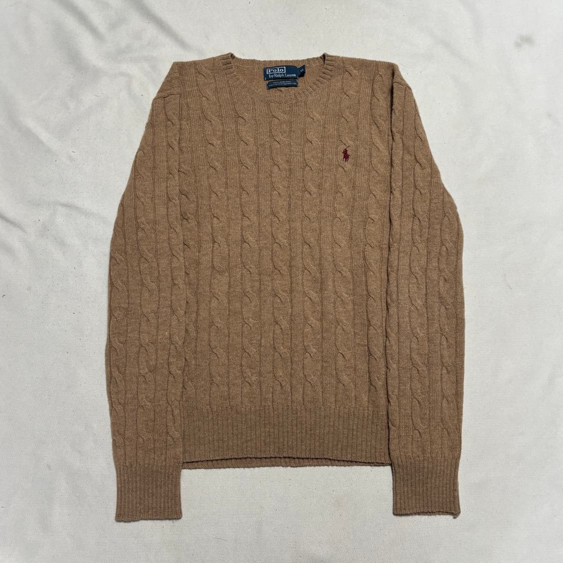 XL 폴로랄프로렌 버건디 포니 램스울 케이블 니트 상품이미지2
