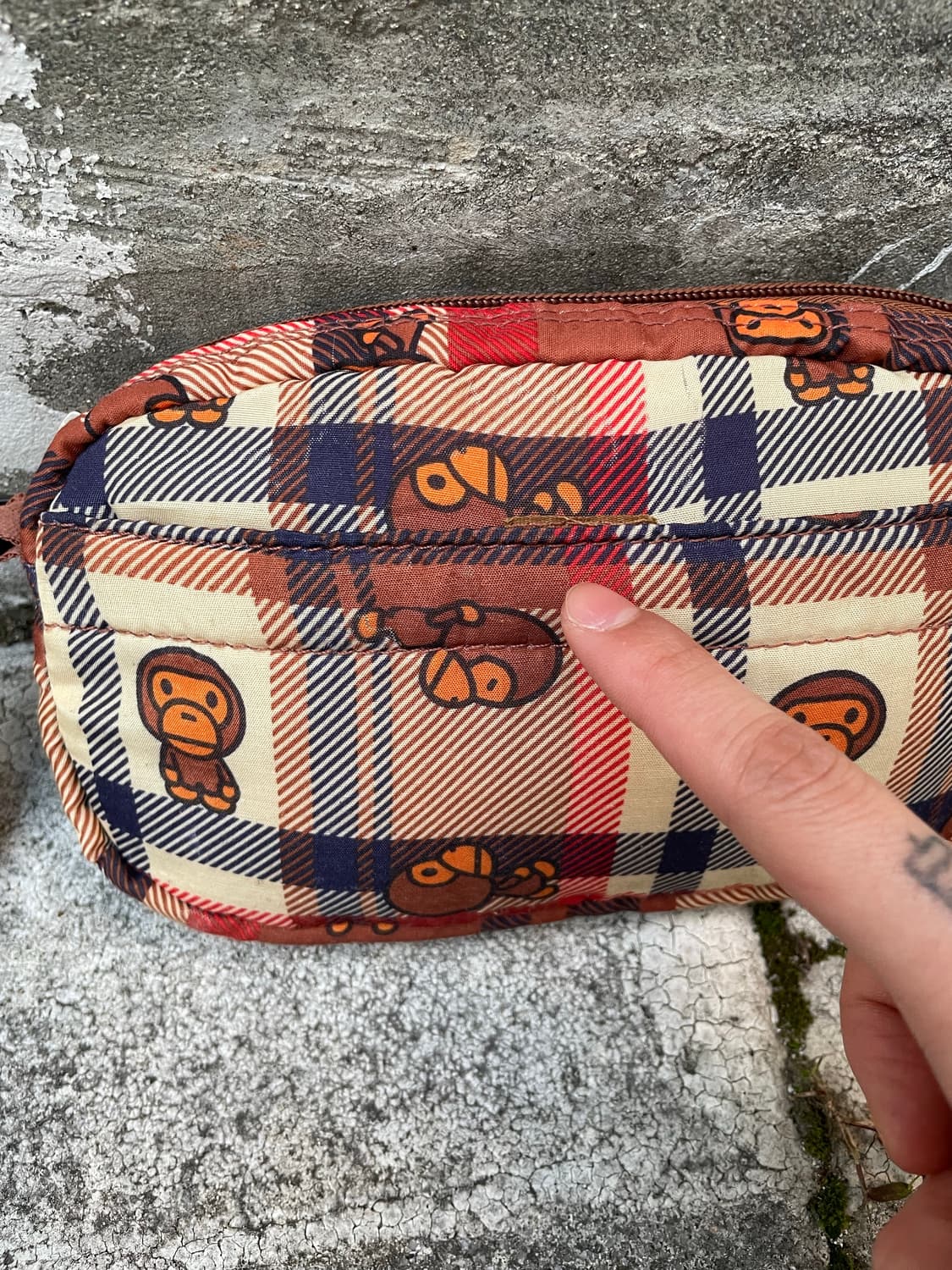 (빈티지)Bape 베이프 베이비 마일로 체크 숄더 크로스백 상품이미지6