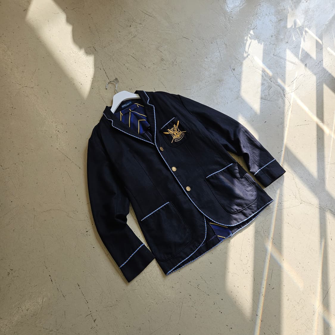 폴로 랄프로렌 네이비 린넨 네이비 블레이저 금장 버튼 L 100 상품이미지1