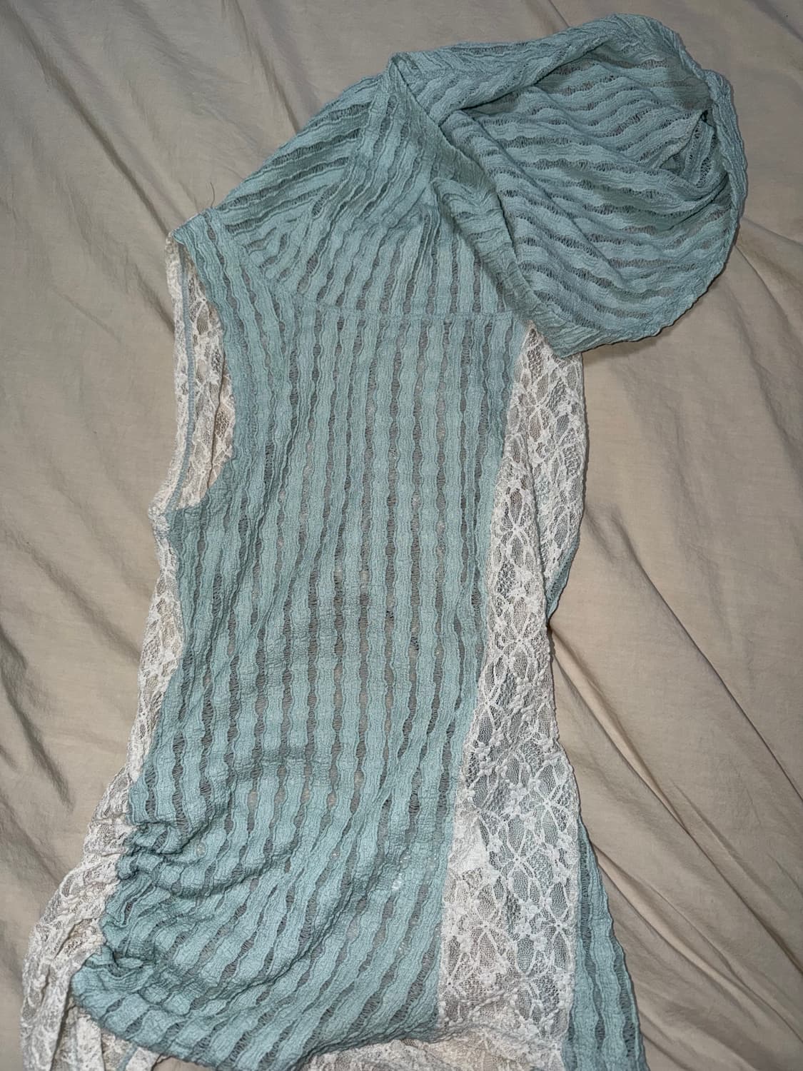 솜속 KYLE LACE HOODED TOP_MINT 상품이미지1