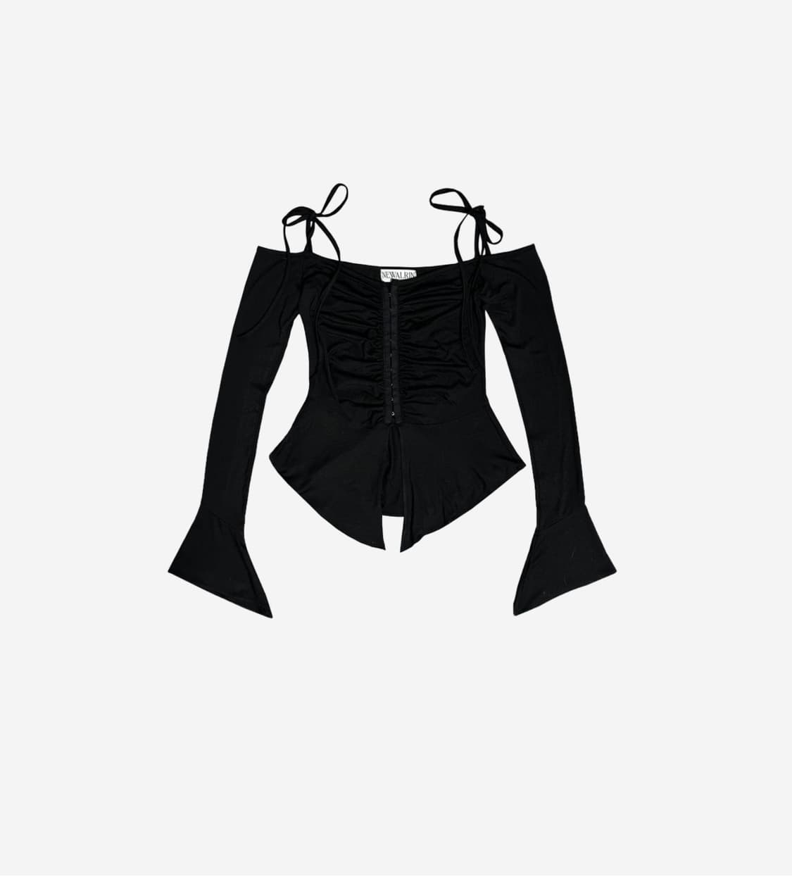 뉴얼린 팅커벨 오프숄더 탑 블랙 상품이미지1