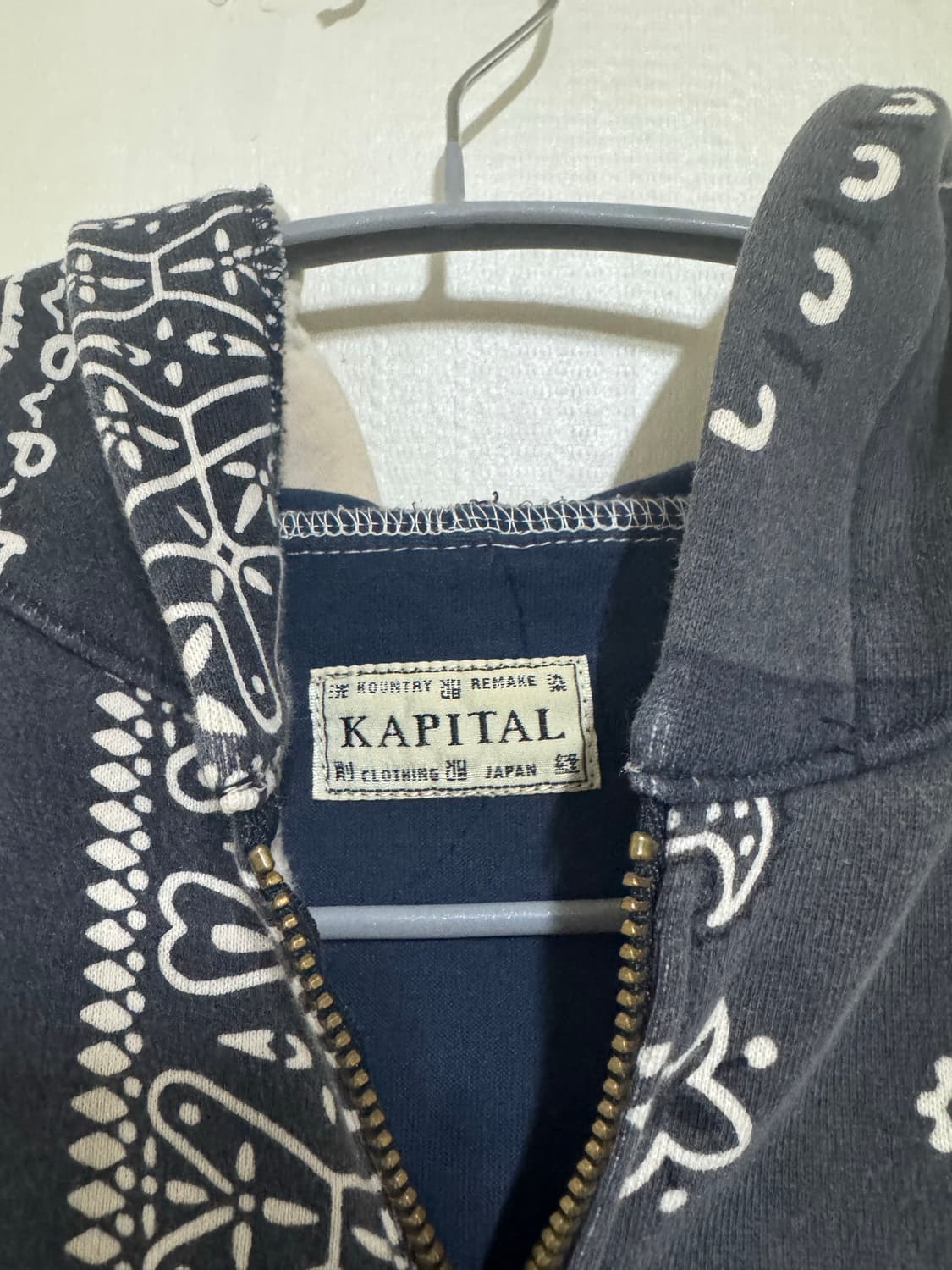 캐피탈 플리스 반다나 비부악 후드 블루종 블랙 상품이미지3