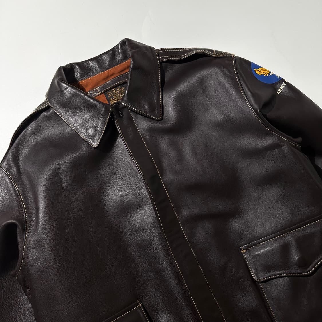 모건 프로덕션 A-2 홀스하이드 말가죽 레더 봄버 자켓 상품이미지3