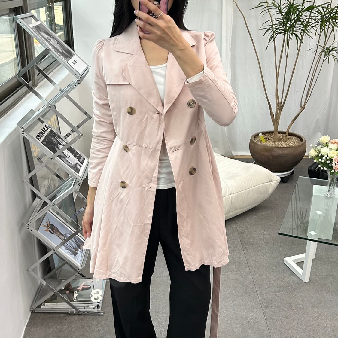 earth 핑크 트런치코치 상품이미지3