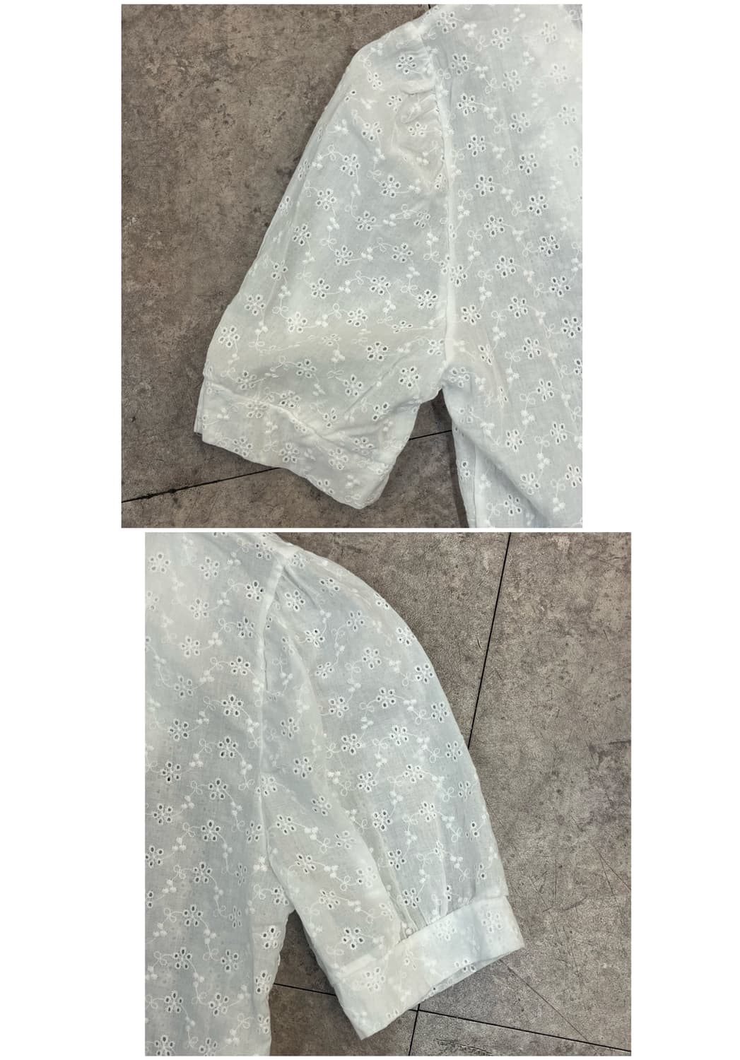 빈티지 카라 반팔 블라우스 화이트 #csz3749 상품이미지7