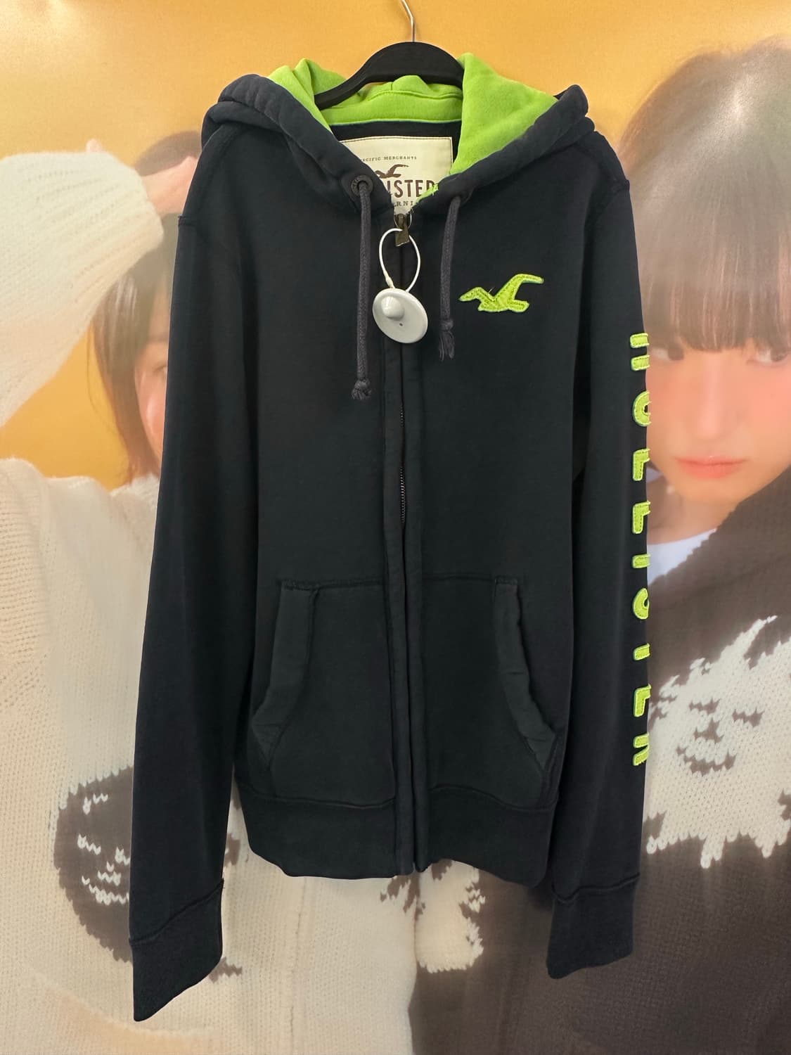 HOLLISTER 홀리스터 블랙그린 후드집업 상품이미지1