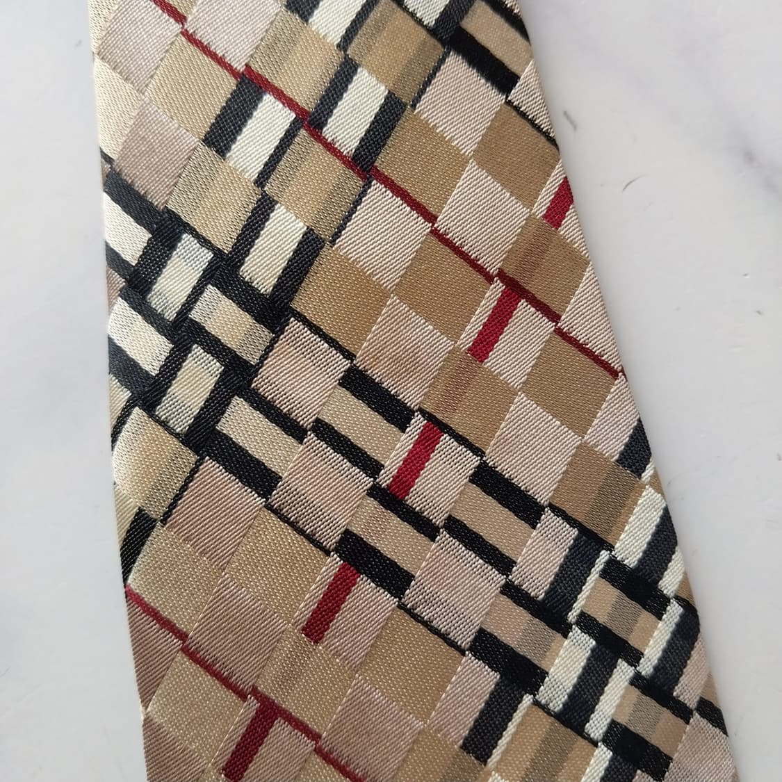 버버리 실크 브라운 체크 패턴 넥타이 9.6cm A+~A등급 K1891
 상품이미지8