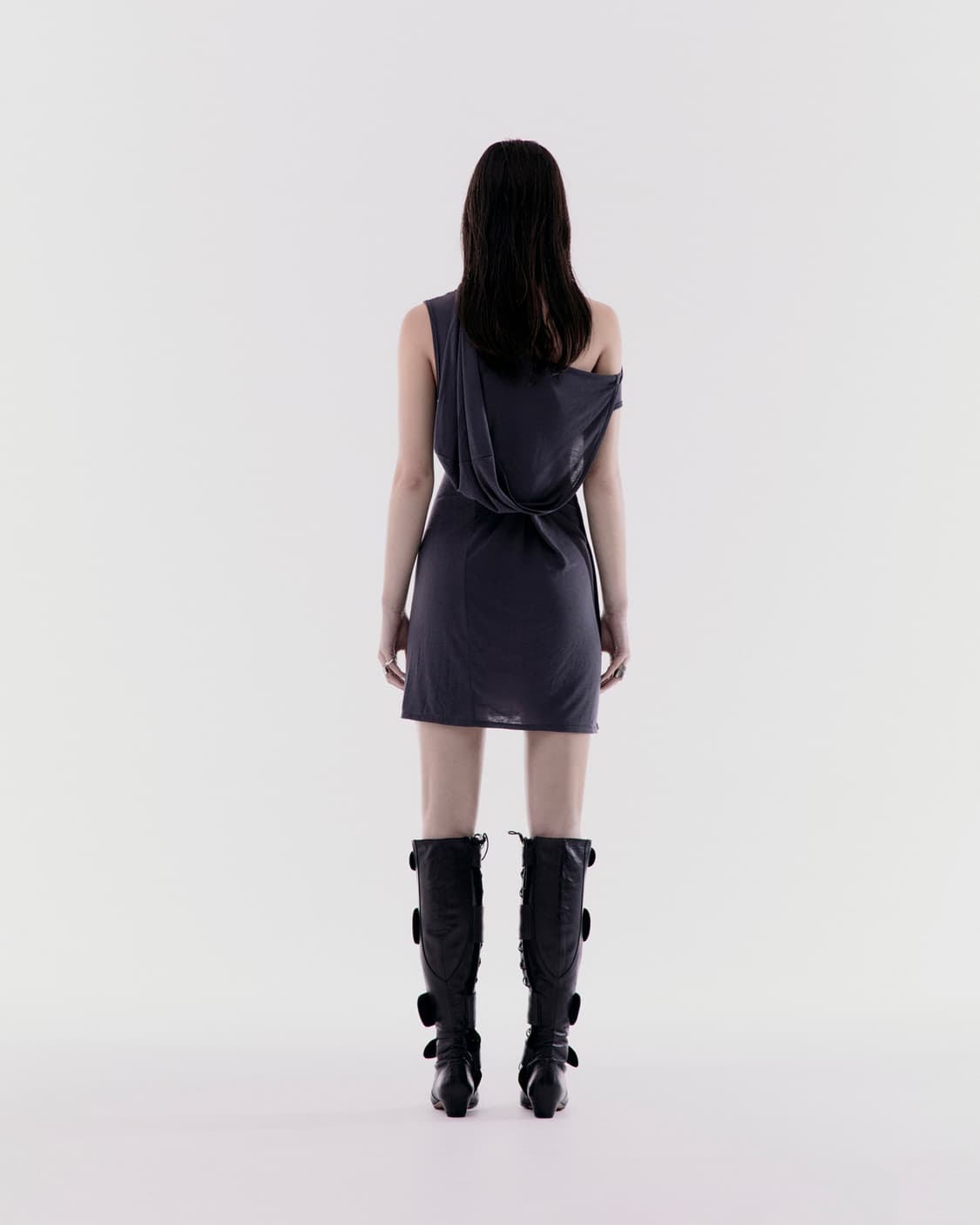 Cost per Kilo Hooded Dress Charcoal xs 상품이미지2