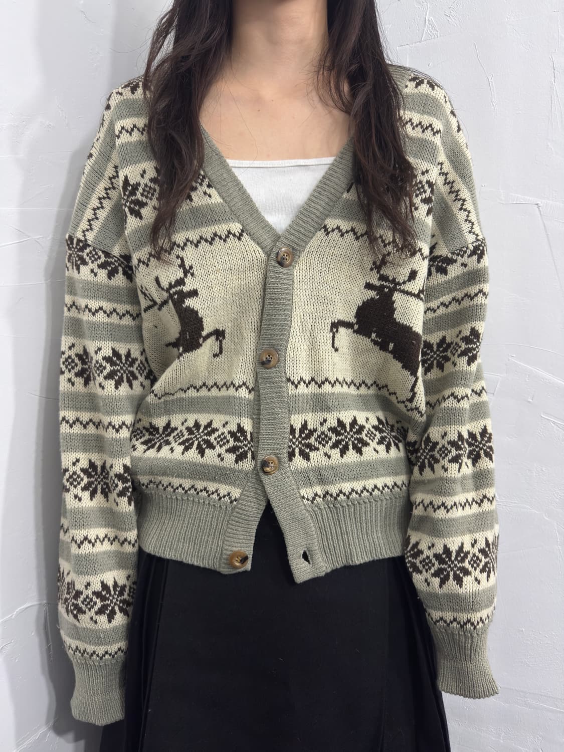 point walk nordic knit cardigan 상품이미지1