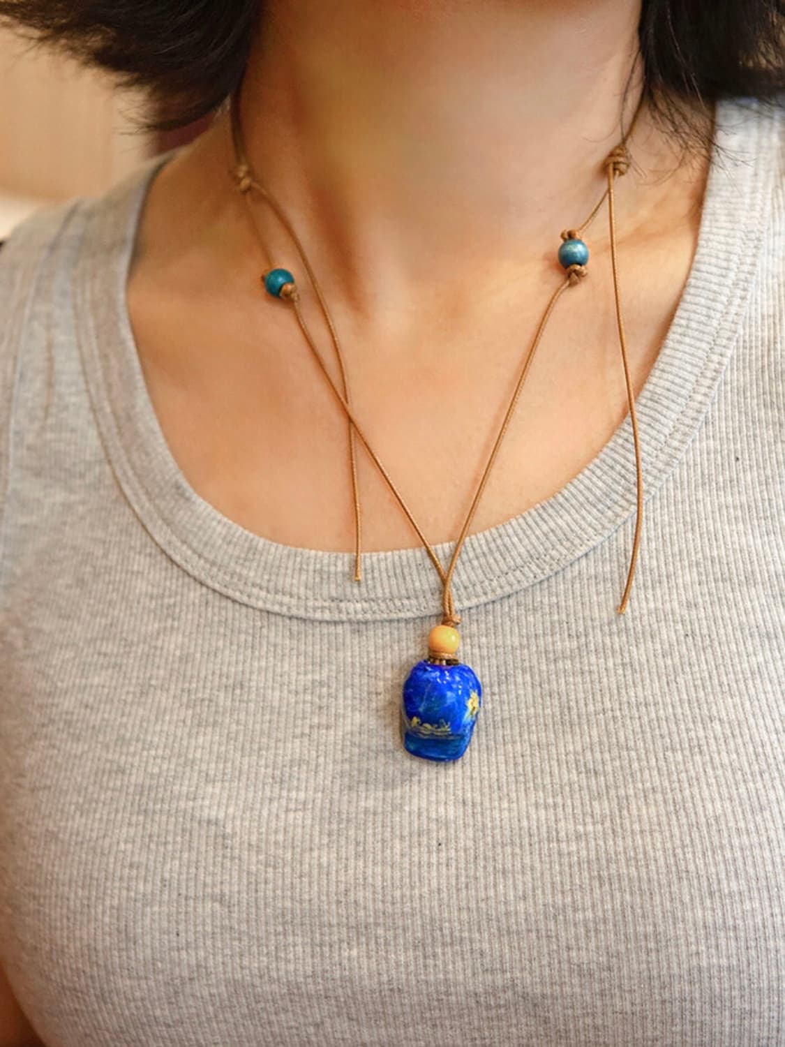 요이지레코드 예나 시리즈 데님 캡모자 목걸이 상품이미지1