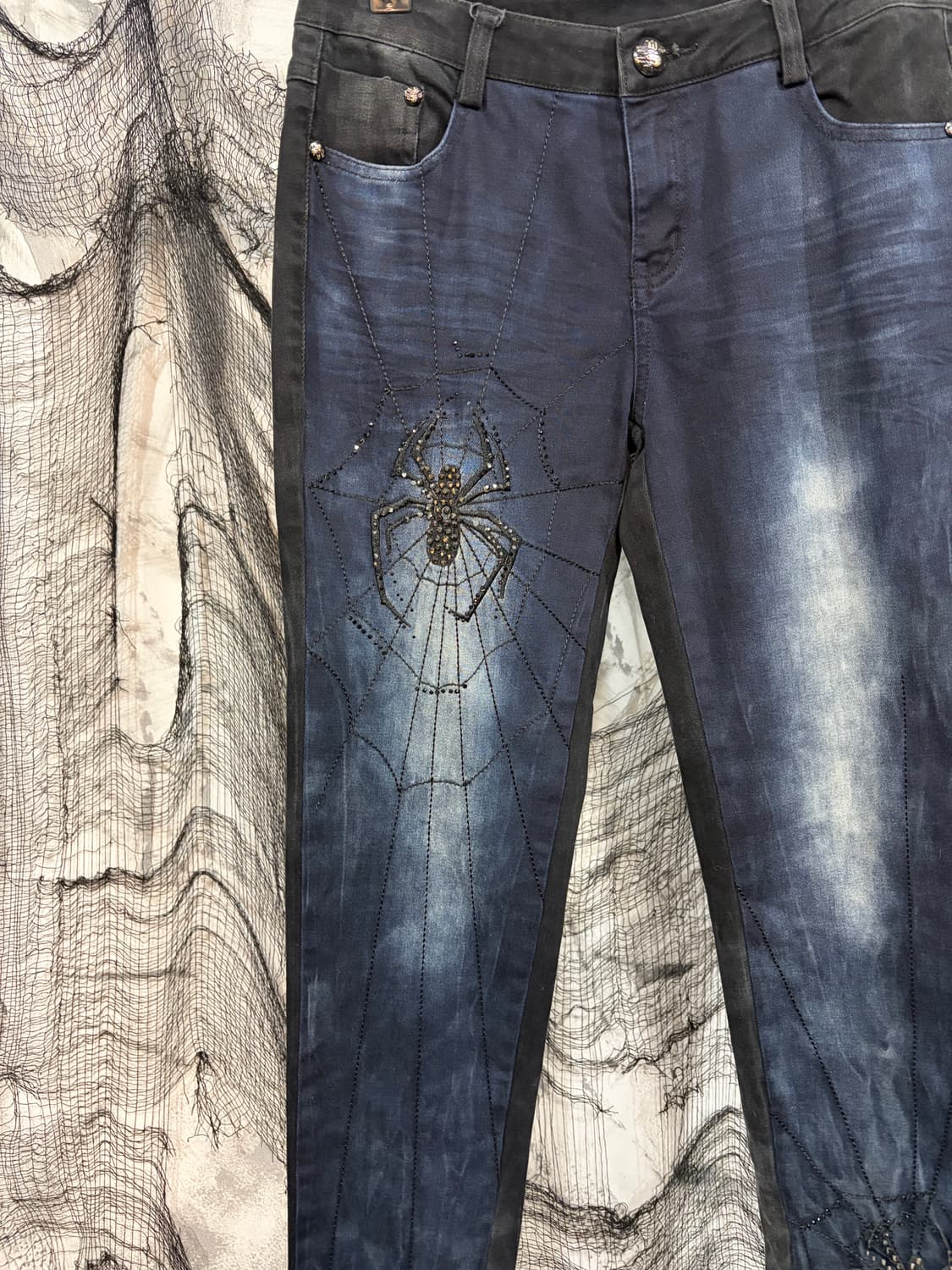 Y2K cubic spiderweb washing tie dye pant 상품이미지7