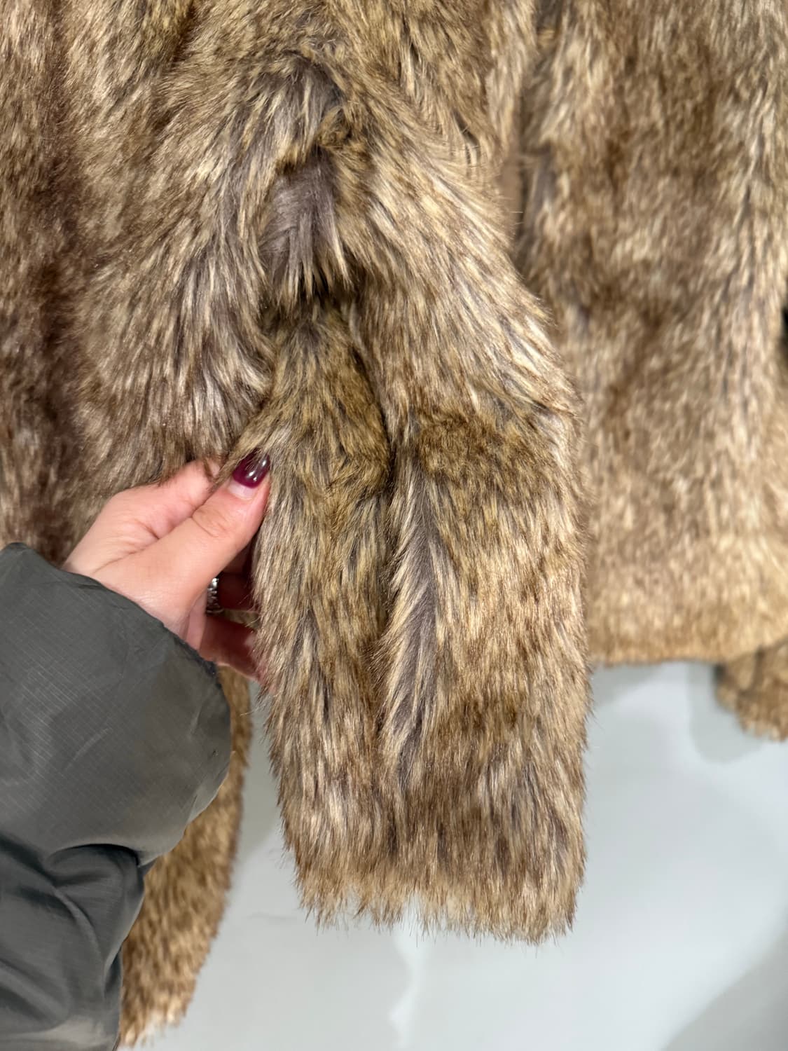 neck buckle point mix color fur jacket 상품이미지8