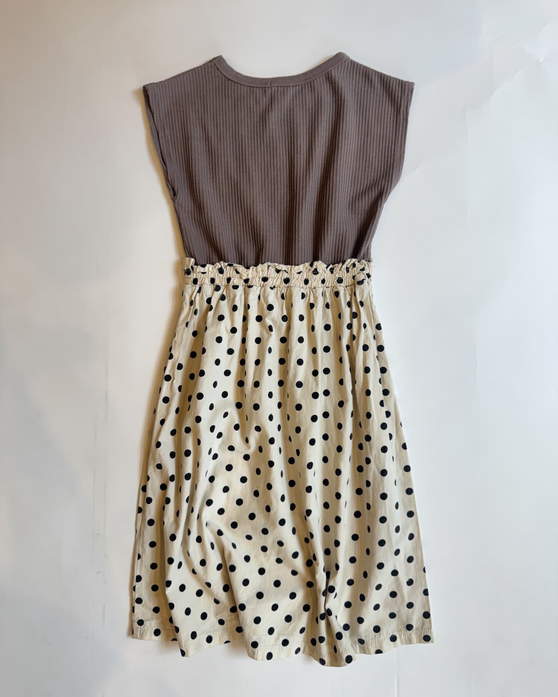 Rib Top Polka Dot Docking Skirt Dress  상품이미지3