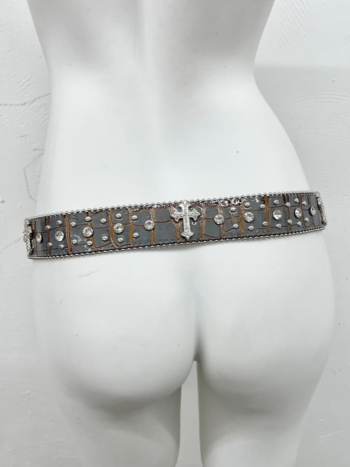 y2k 갸루 레터링 큐빅 버클 벨트 상품이미지3