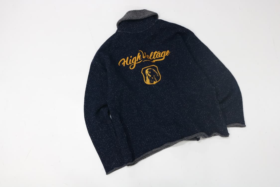 히스테릭글래머 백로고 자수 더블 브레스티드 쇼울 칼라 가디건 상품이미지3