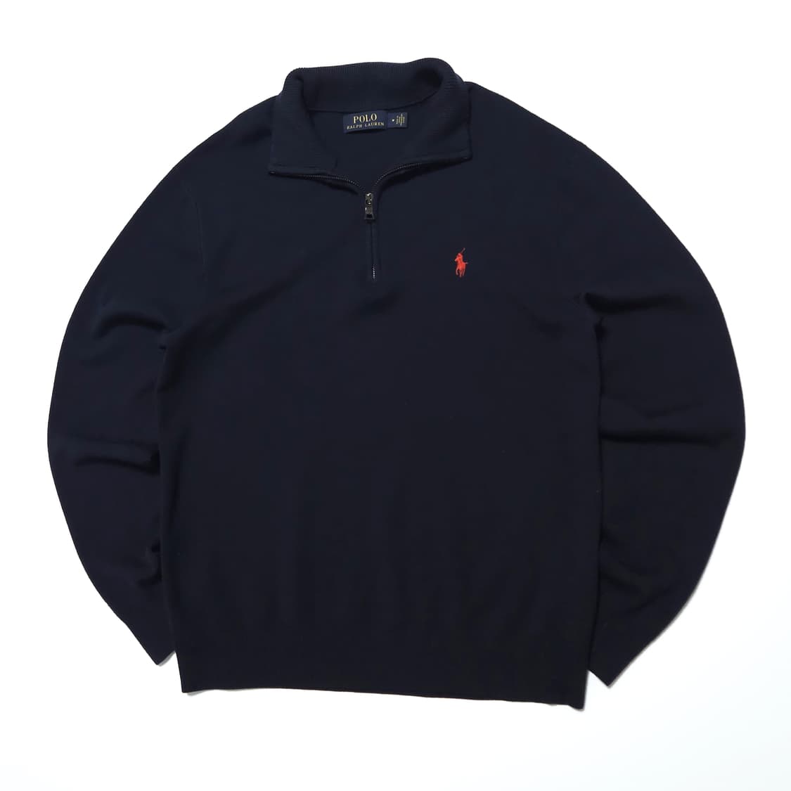 폴로 랄프로렌 메리노 울 반집업 니트 네이비 상품이미지1