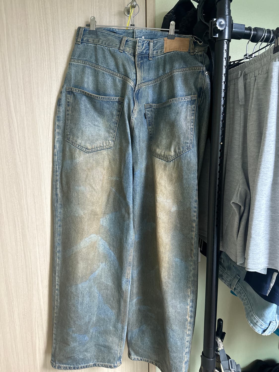 프로젝트 G/R 코티드 백워드 데님 팬츠 블루 상품이미지1