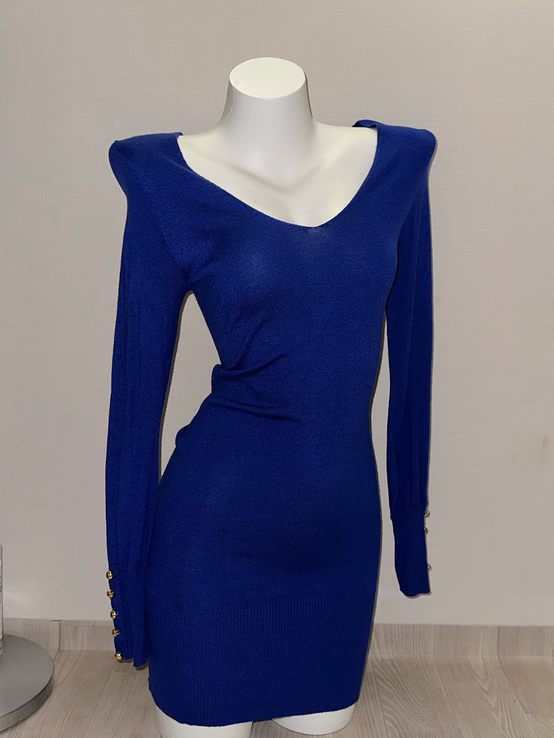 빈티지 갸루스타일 딱붙 니트 원피스 상품이미지4