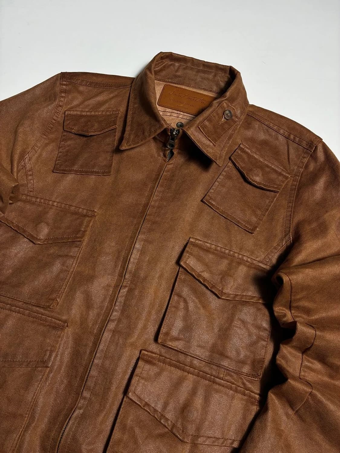 Selected 00's 멀티 포켓 브라운 가죽 자켓 R2200 상품이미지2