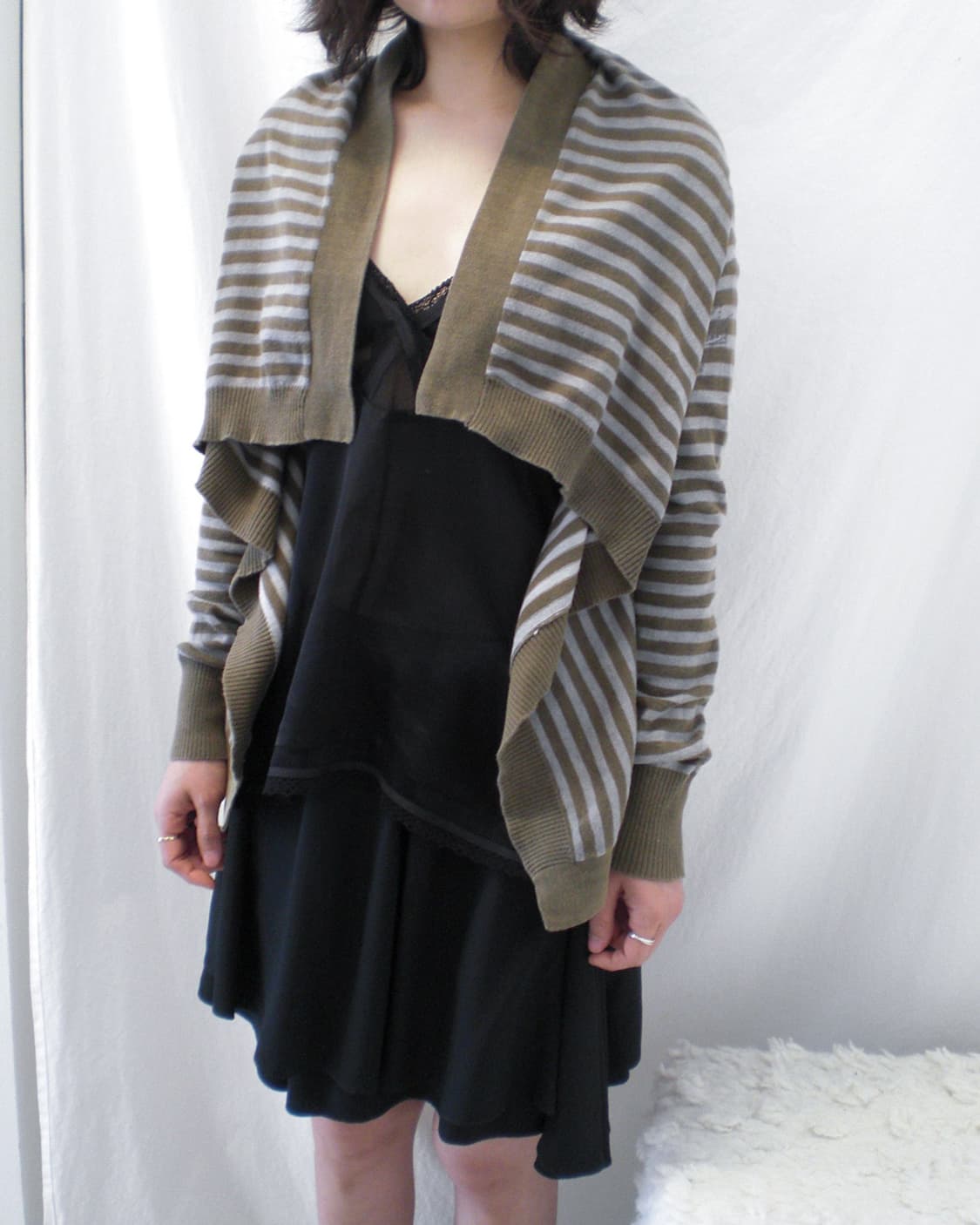 DIESEL asymmetric stripe draped cardigan 상품이미지2