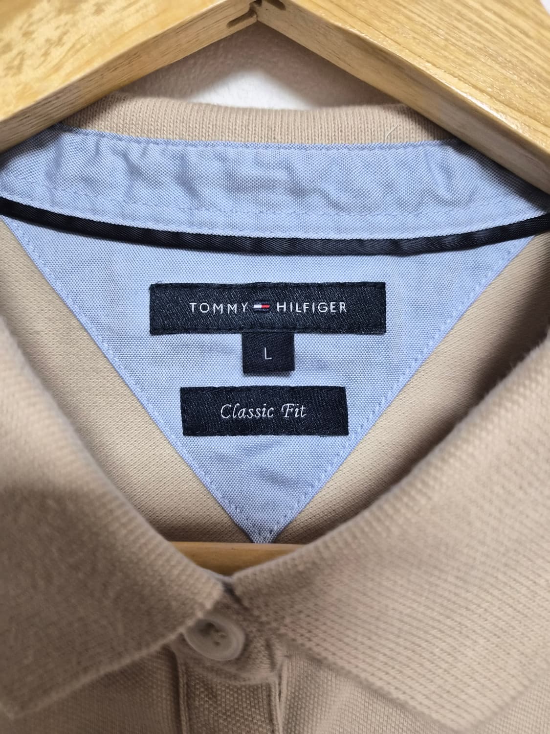 타미힐피거Tommy 베이지 반팔 카라티셔츠 L - T140 상품이미지3