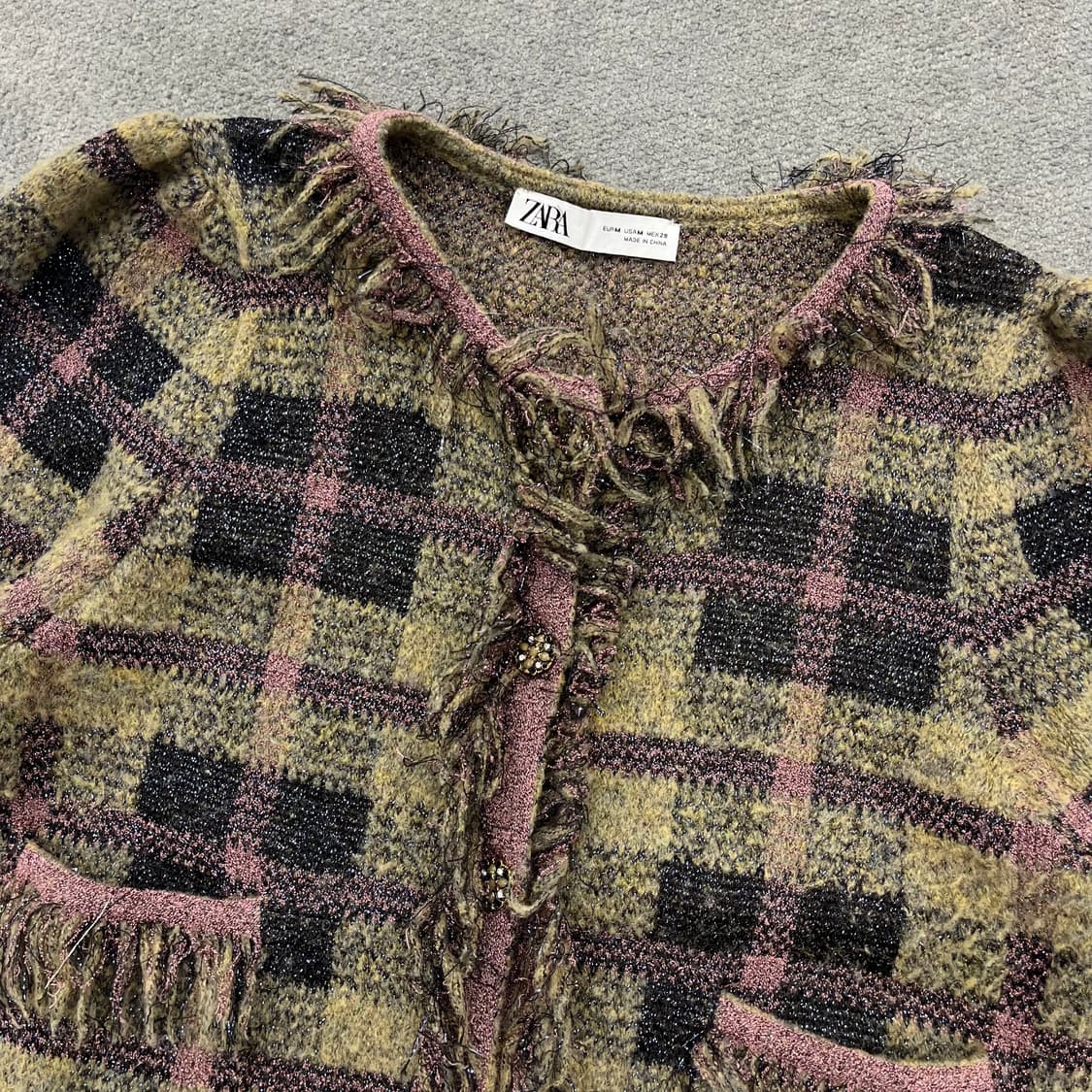 M 자라 체크 트위드 자켓 상품이미지2