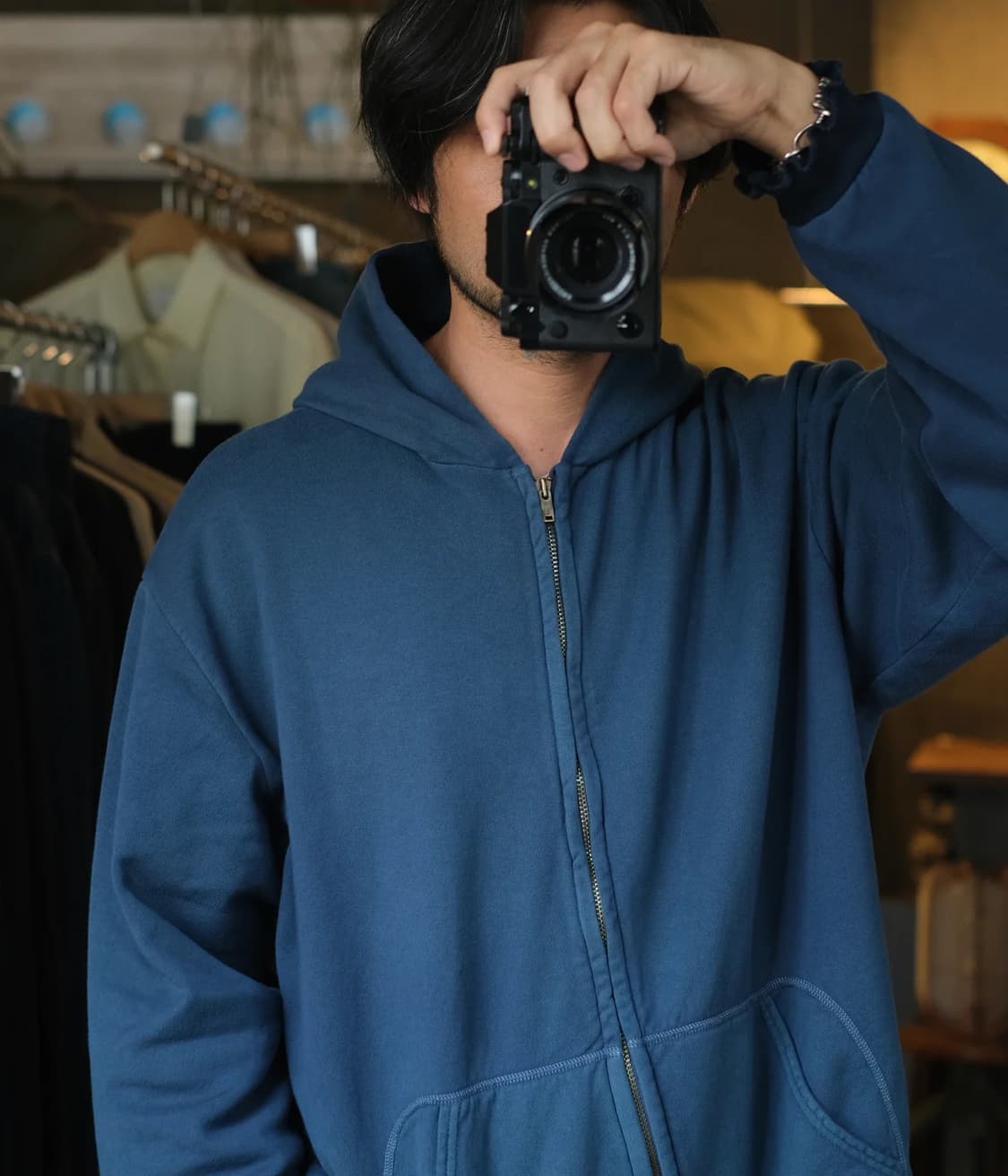 26SS A.presse 아프레쎄 빈티지 라이트웨이트 후드집업 블루 상품이미지3