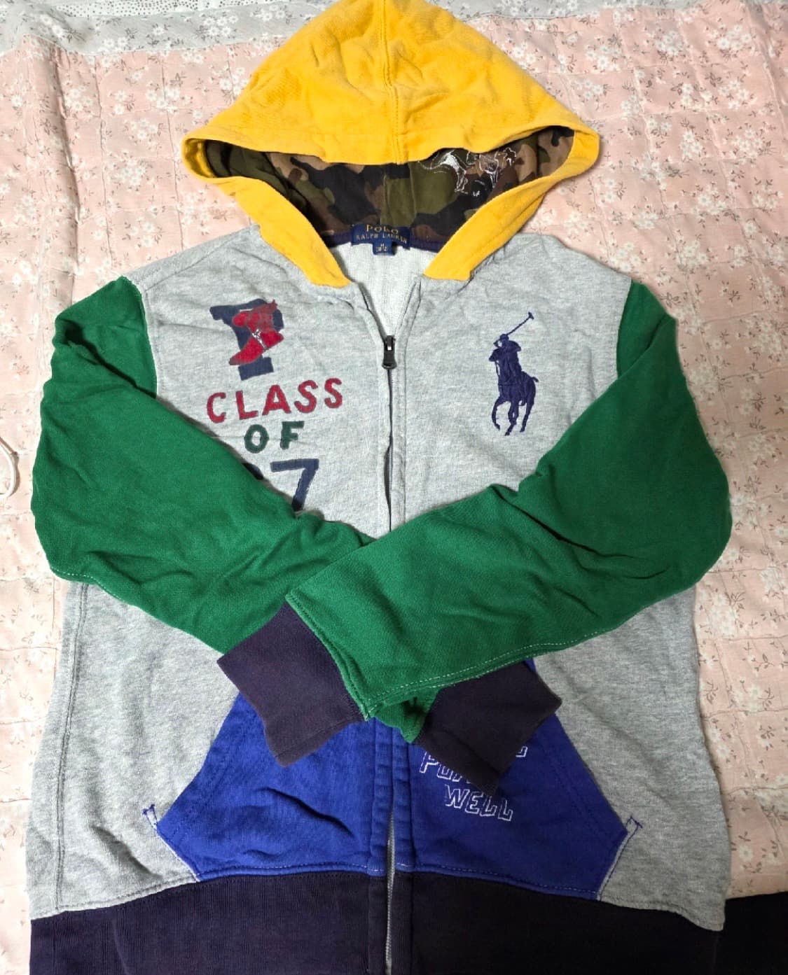 정품 폴로랄프로렌 컬러블록 빅포니 후드집업 M 상품이미지1