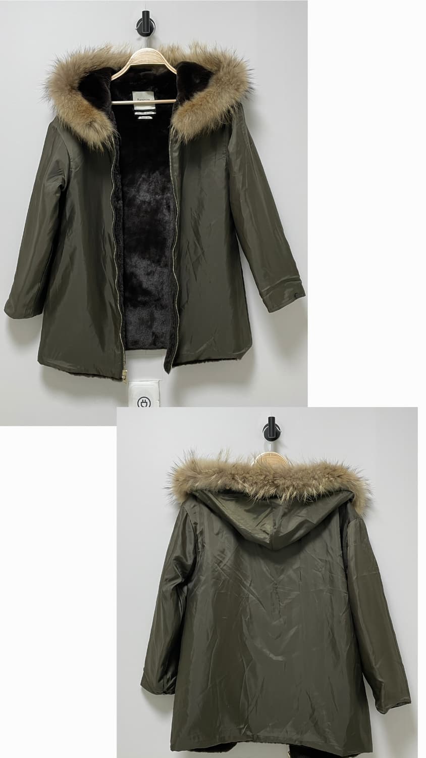 베르니스[Berenice] 라쿤 퍼 후드 울 코트 상품이미지8