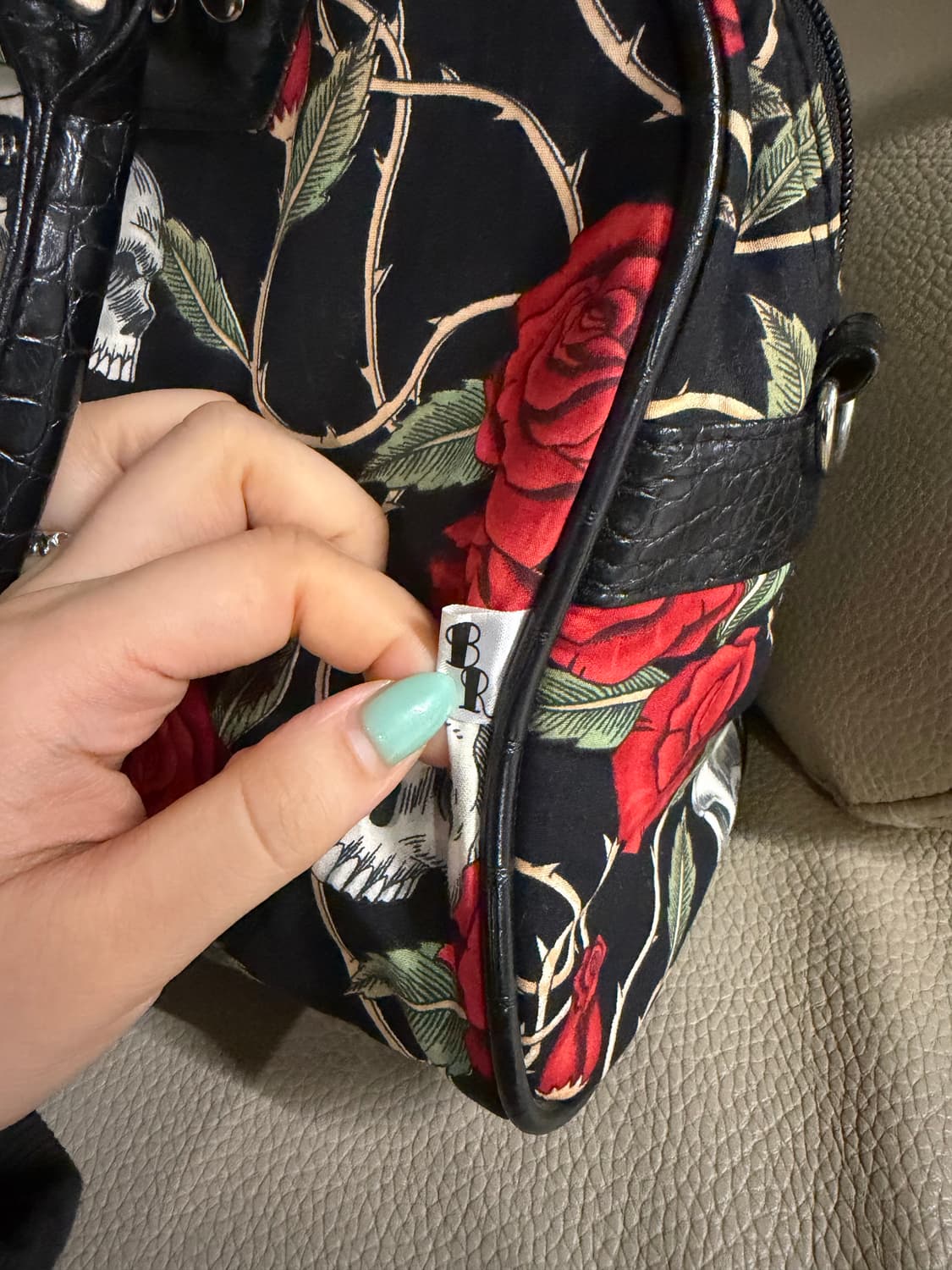 skull & roses printing shoulder bag 상품이미지5