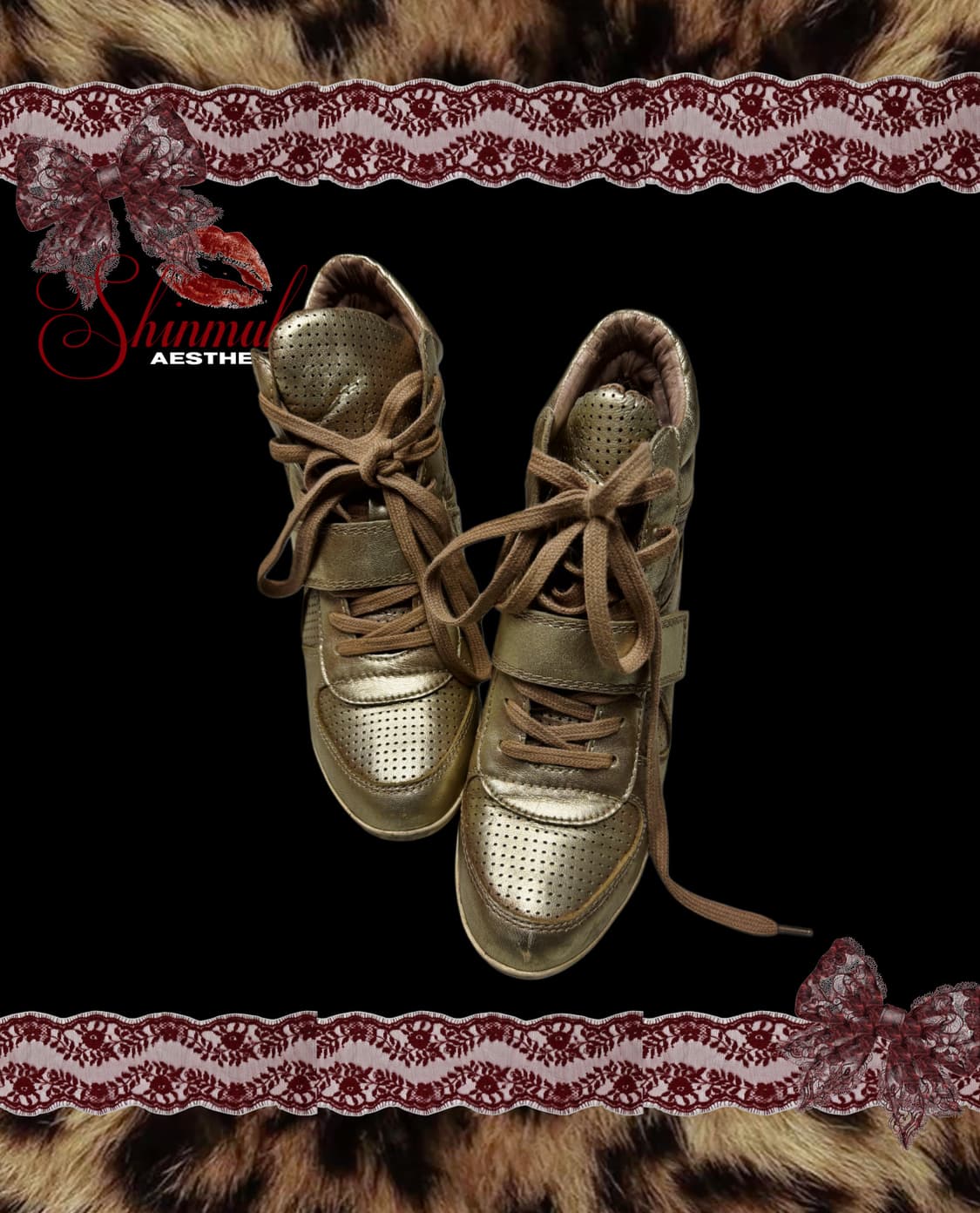 ASH 보위 웨지힐 하이탑 스니커즈 골드 상품이미지1