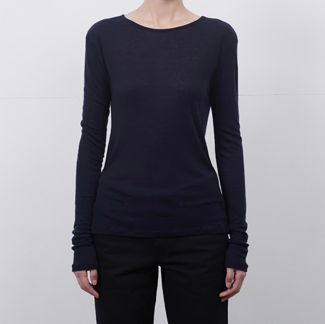 오헤시오 베이직 롱 티셔츠 긴팔티 롱슬리브 버건디 상품이미지3