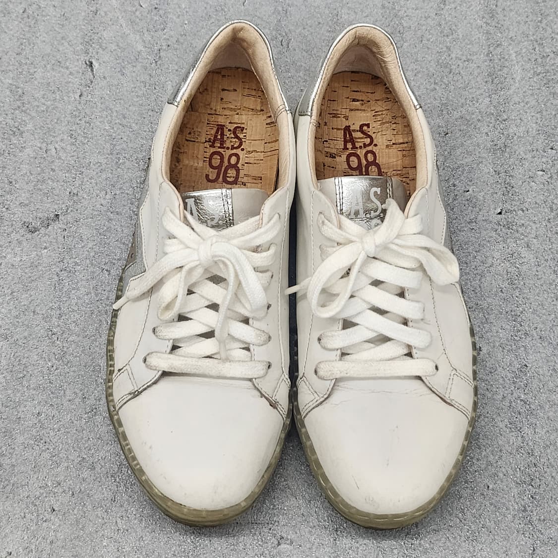 이태리산 A.S. 98 가죽 스니커즈 화이트 250mm 상품이미지1