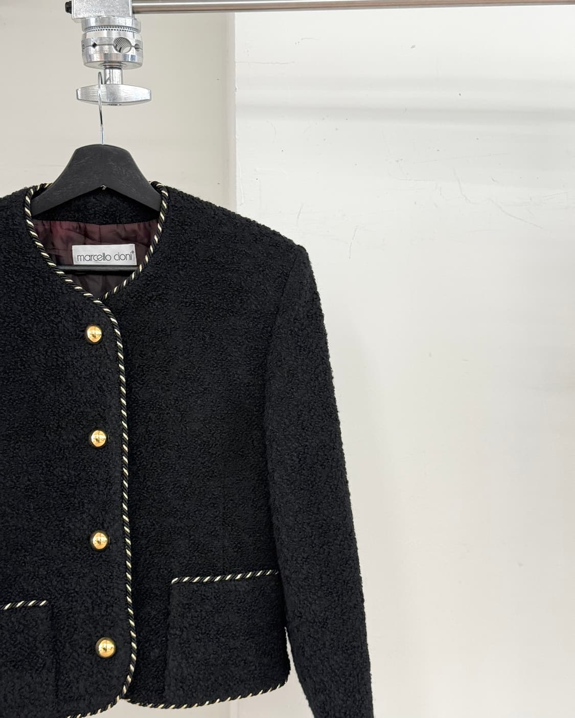 마르첼로 치오니 블랙 울 부클 자켓 상품이미지4